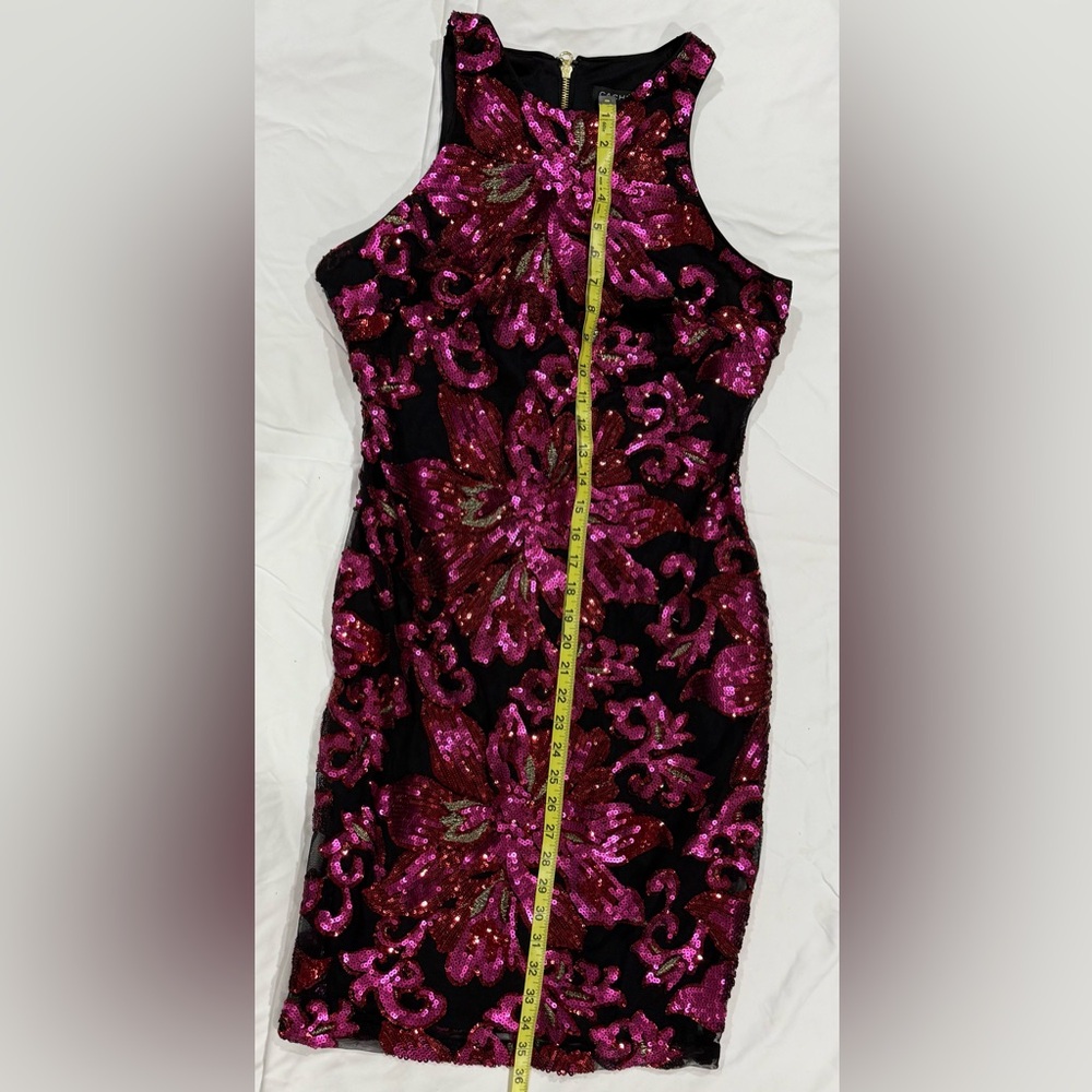Cache Pink and Black Sequin Dress